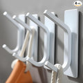 Taozun Adhesive Hooks - White Wall Hooks, Stainless Steel Towel Hangers/Holders Stick on Bathroom and Kitchen, 4 Packs