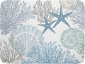 Nautical Dish Drying Mat for Kitchen Counter Coastal Seashell Starfish Summer Microfiber Absorbent Dish Draining Reusable Washable Foldable Extra Large 18"x24"