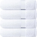 Infinitee Xclusives Luxury 100% Ring-Spun Cotton White Bath Towels Set of 4 (27x54 inches) – Soft, Absorbent & Quick-Drying Towels for Bathroom, Gym, Spa & Hotel Use (Brilliant White, Bath Towels)