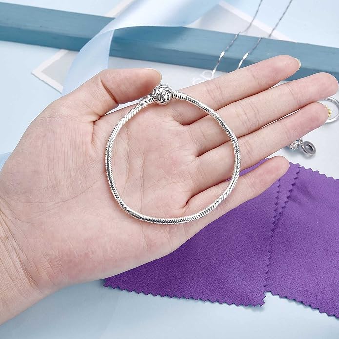 SEVENWELL 50pcs Jewelry Cleaning Cloth Pink Polishing Cloth for Sterling Silver Gold Platinum Small Polish Cloth 8x8cm