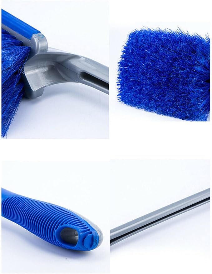 Car Tire Cleaning Brush Long Handle Wheel Brush Exhaust Pipe Cleaning Brush for Gm Truck,Motorcycle,Bicycle,Multi-Function Cleaning Tool