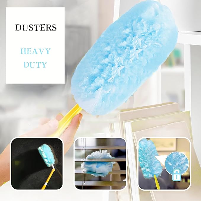 40 Count Duster Refills 360 Heavy Duty Duster Refills Compatible with Swiffer Dusters for Cleaning Home(40 Count+2 Handle)