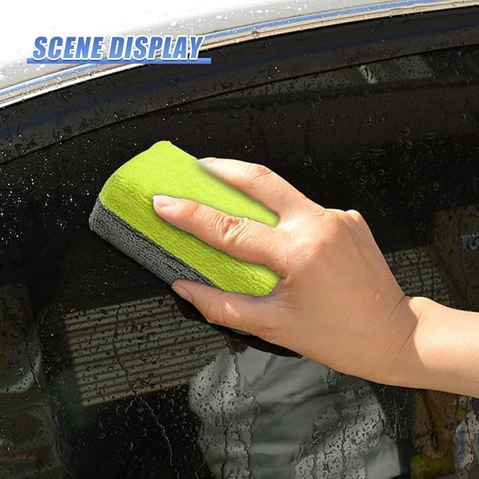 3PCS Microfiber Applicator Pads, Soft No-Scratch Car Wash Sponge, Washable Reusable Ceramic Coating Applicator, Car Paint Detailing Polishing Supplies for Wax Sealant (Yellow)