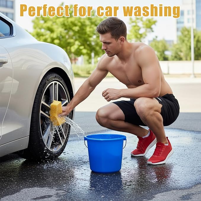 2Pcs Large Natural Sponges Household Cleaning Sponges Non-Scratch Cleaning for Kitchen Bathroom Countertops Car Wash 5.91 × 3.94 × 1.97 inches