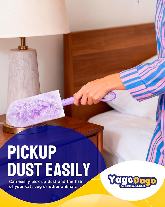 22 Count Unscented Duster Refills with 2 Foldable Handles, 360 Duster Refill Compatible with Swiffer Dusters for Cleaning Tight Spaces, Compatible with Swiffer 360 Refills for Pet Hair