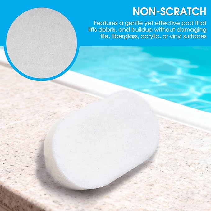 Thickened Handheld Scrub Pad for Hot Tubs, Spas & Pools, Non-Scratch Replaceable Scouring Pads for Tile Cleaning, 2 Pack