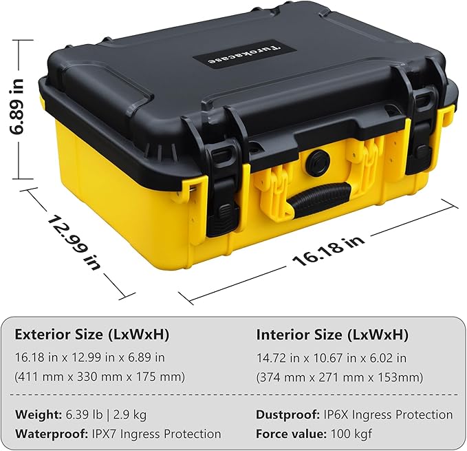 Case for Dewalt Battery – Waterproof Extra Large Hard Storage Box with 8 Adjustable One-Piece Molded Dividers, Heavy Duty Protective Organizer for Dewalt Battery and Charger