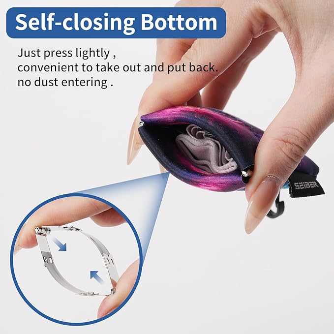 SEIBER Eyeglass Cleaning Microfiber Cloth,7 x 7 inch Glasses Cloth for Sunglasses,Laptops, Cameras,Screen- with Neoprene Pouch,Self-Closing Bottom(2PCS,Blue)
