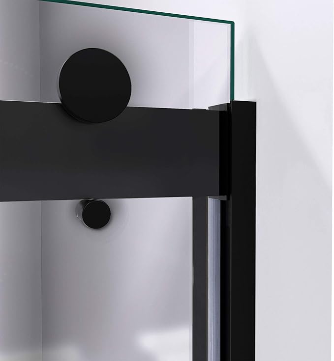 DreamLine Sapphire 56-60 inch W x 60 inch H Semi-Frameless Bypass Tub Door in Matte Black and Clear Glass