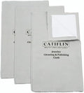 CATIFLIN 3pcs Multi-Layer Jewelry Cleaning Cloth, Large Silver Polishing Cloth, 100% Cotton Jewelry Polishing Cloths for Gold, Silver and Platinum Jewelry (Light Gray, 10 "X12)
