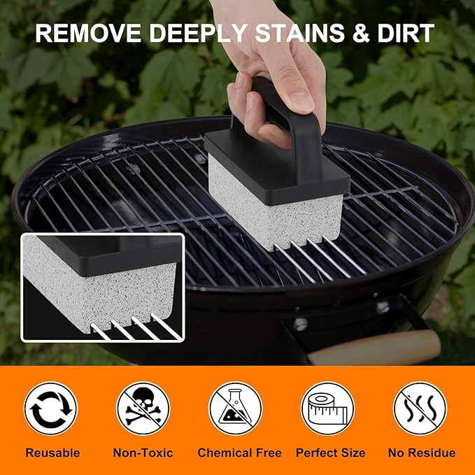 Griddle Cleaning Kit Compatible with Blackstone - Flat Top Grill Cleaner Grill Cleaning Kit with Grill Brick, Griddle Scraper & Grill Brush, Griddle Seasoning Accessories Kit to Remove Stain
