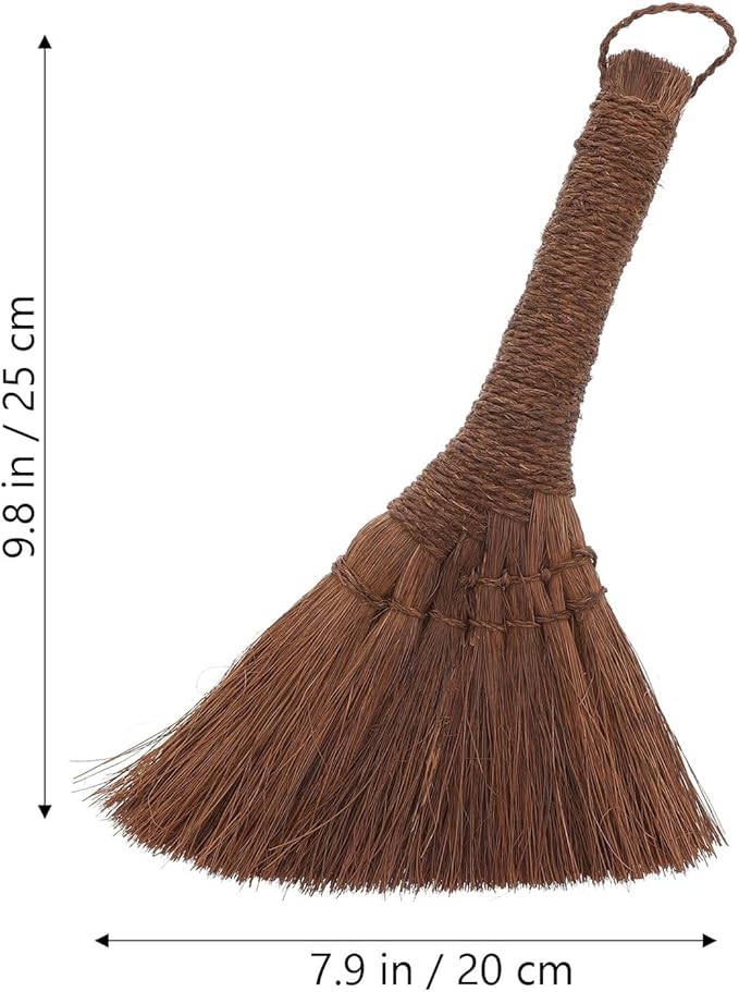 Small Cleaning Broom for Home Lightweight Sweep The Bed Brush Soft Synthetic Bristles Mini Hand Broom Hanging Rope for Furniture and Carpet Dust Removal Compact