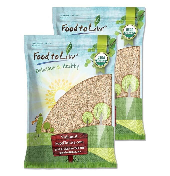 Food to Live Organic Italian White Whole Grain Sorghum, 25 Pounds – Non-GMO White Groats. Raw Milo Seeds. Vegan, Bulk Broom-corn. Durra is Great for Making Flour and Popped Jowar Dhani