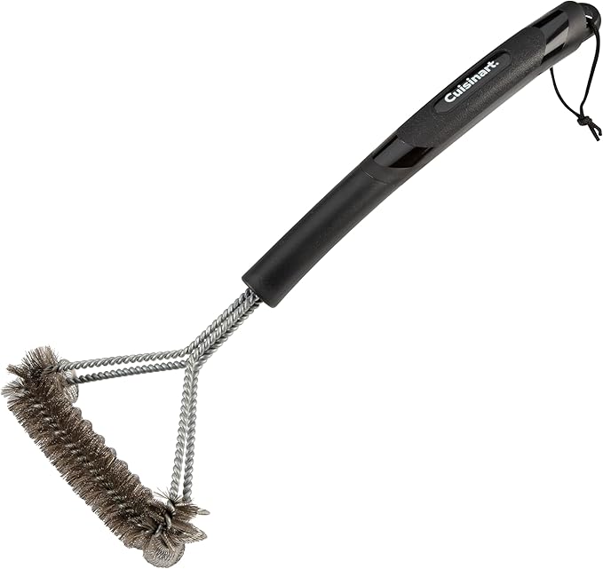 Cuisinart Coil and Brush with Angled Handle, 17” Dual Action Stainless Steel Grill Brush for Deep Cleaning All Grates, Comfortable Grip Grill Cleaner, Grill Accessory for BBQs, Cookouts & Tailgates