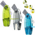 4 in 1 Cup Lid Cleaning Brush Set Multifunctional Bottle Brush Cleaner Tiny Bottle Cup Lid Brush Straw Cleaner Tools Mini Silicone Bottle Cup-Holder Cleaner with Hook Remover Blue Green Grey