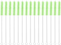 uxcell 15Pcs Drinking Straw Cleaning Brushes, 8" x 5/8" Nylon Bristles Long Straw Brush Pipe Cleaner for Washing Straws Pot Spout, Sippy Cup, Bottle and Tube (Green)