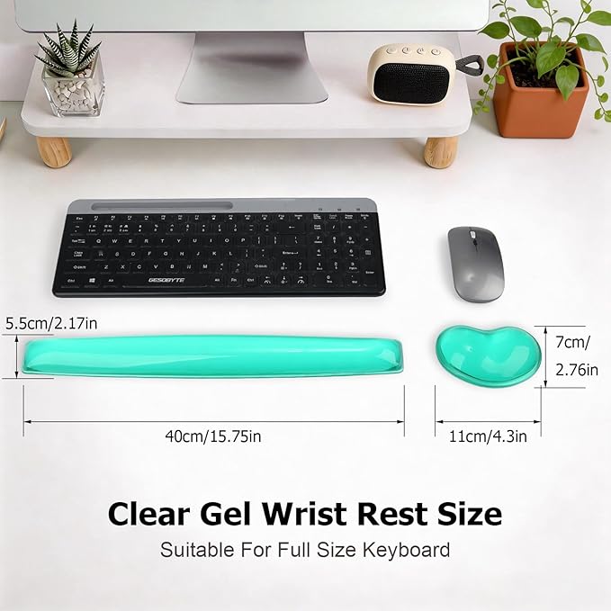 Gel Keyboard & Mouse Wrist Rest Set - Keyboard Wrist Rest Pad & Mouse Support for Office Gaming Pad Computer Laptop Ergonomic Comfortable Pain Relief-Pink Pad Set