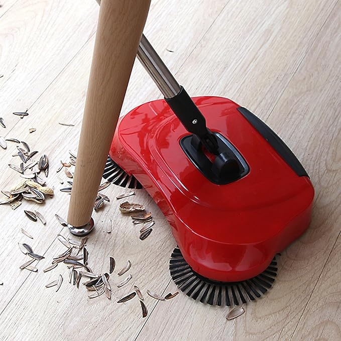 No Power Sweeper Manual Hardwood Floor Carpet Cleaning Tool | Extendable Handle Broom Mop for Laminate Tile Surfaces
