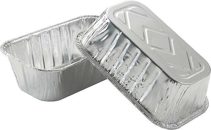 (50 Pack) 1Lb mini Loaf Pans Heavy Duty Disposable Aluminum Foil Bread Tins Standard Size 6" X 3.5" X 2.5" Oven Safe Sturdy Small Bread Tin Pans 1 Pound Loaf Pans