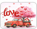 Valentine’s Day Love Tree Dish Drying Mat for Kitchen Countertop 18x24 Happy Valentines Day Gnomes White Large Drying Mat Reusable Quick Dry Dish Sink Mats Easy Clean Decorative Essentials