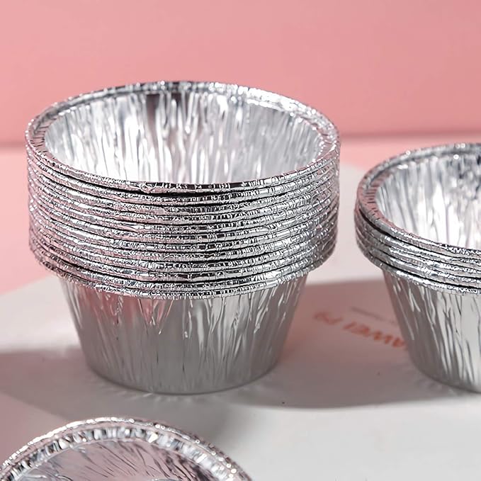 Kingrol 300 Pack Aluminum Foil Ramekins, 4 oz Disposable Baking Cups for Tart, Cupcake, Souffle, Appetizer