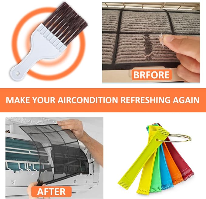 【Upgraded】 Air Conditioner Condenser Fin Comb Set Include FCR6 Fin Comb and Condenser Fin Comb Brush Repair Tool for Condenser Coil by Cenipar
