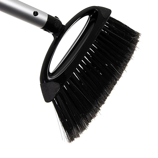 Carlisle FoodService Products Duo-Pan Upright Dust Pan and Broom Set with Adjustable Broom Head for Floor Cleaning, Restaurants, and Janitorial Use, 36 x 11.8 x 41 Inches, Black (Pack of 4)