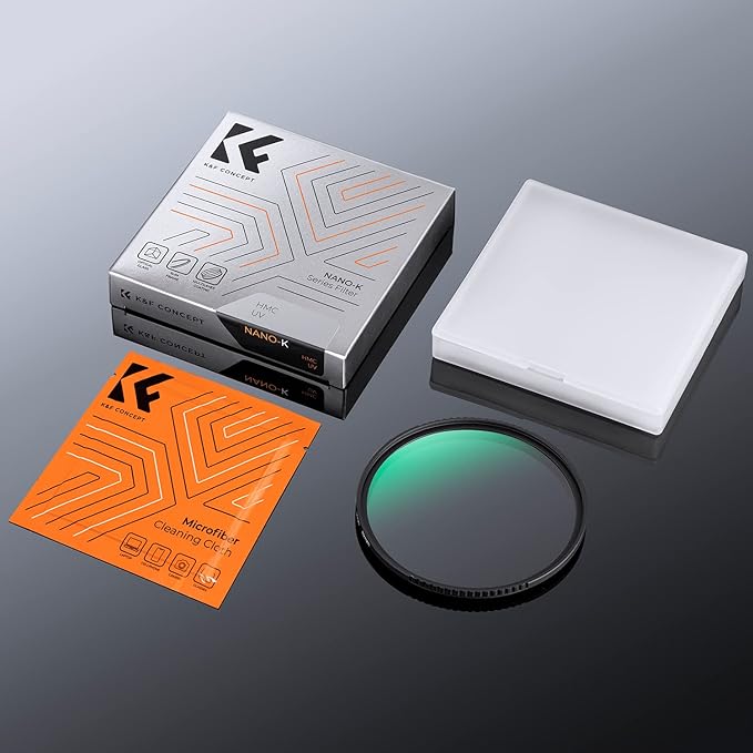 K&F CONCEPT 62mm MCUV Lens Protection Filter 18 Multi-Coated Camera Lens UV Filter Ultra Slim with Cleaning Cloth (K-Series)