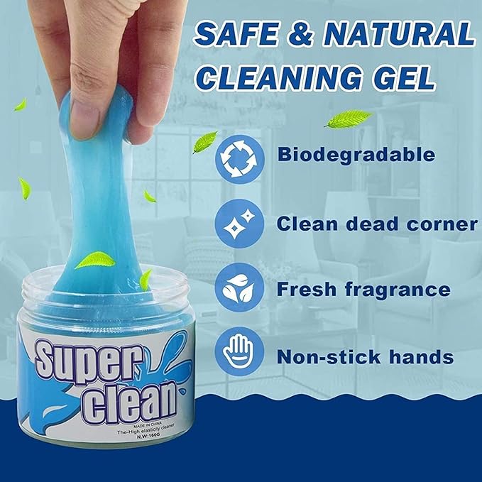 Cleaning Gel for Cars - Car Vent Keyboard - Dust Clear Kit, Home and Office Electronics, Reusable And Durable, Auto Air Vent Interior Detail Removal Putty, Speakers, Printers, Keyboards(2-Pack)
