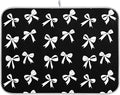 Black Bow Dish Drying Mat for Kitchen Countertop 18x24 Bowknot Coquette Rectangle Large Drying Mat Reusable Quick Dry Dish Sink Absorbent Mats Dishwasher Easy Clean Decorative Home Decor Essentials