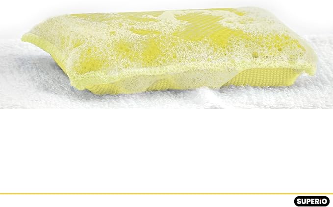 Miracle Microfiber Sponges for Kitchen Kosher Non-Scratch Sponge Scrubber Heavy Duty Multi-Purpose Cleaning of Dishes, Pots, Pans, and Countertops, Machine Washable, 6-Pack, Multi Color, by Superio