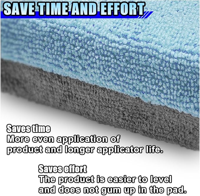 12PCS Ceramic Coating Applicator Sponge, 4.13'' x 1.84'' Microfiber Car Detailing Applicator Pad, Rectangular Car Foam Cleaning Pad, Auto Polishing Pad for Wax, Paint, Sealant (Blue)