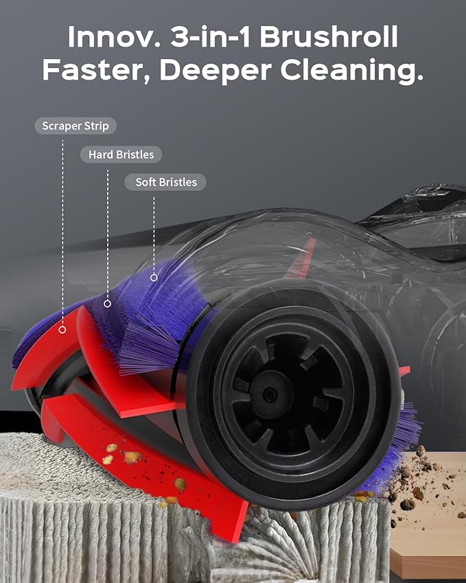 Cordless Stick Vacuum Cleaner – 3-in-1 Brush Roll for Hard Floors and Carpets, 55 Min Runtime Rechargeable Lightweight Vacuum with Green LED Headlight for Pet Hair and Dust Cleaning