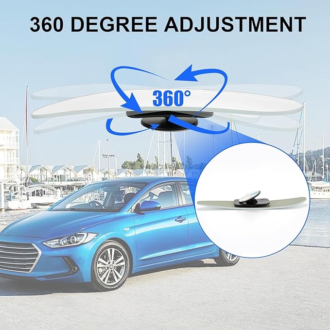 LivTee Long Blind Spot Mirror, Strip HD Glass Frameless Convex Rear View Mirrors Exterior Accessories with Wide Angle Adjustable Stick for Car SUV and Trucks, Pack of 2