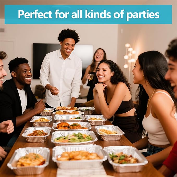 9x13 Thickened Aluminum Foil Pans With Lids, 30Pack Extra Deep Disposable Aluminum Pans for Roasting, Baking, Cooking, Food Prep, Chafing, Steam Table, Oven, Cake, and Party Catering.