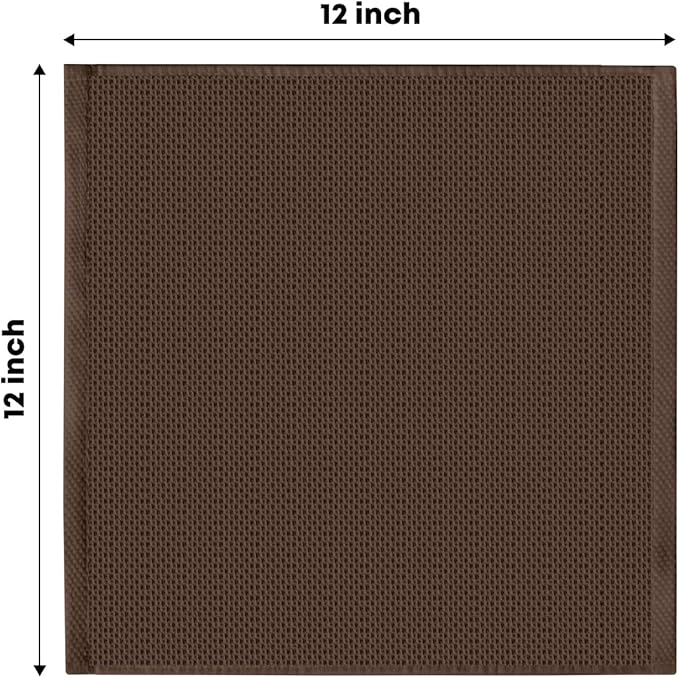 Artoid Mode 100% Cotton Beige Dark Coffee Brown Waffle Weave Kitchen Dish Cloths, 12x12 Inch Ultra Soft Absorbent Quick Drying Set of 6, Multicolor