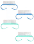 luvilly4 Pack Handle Grip Nail Brush, Nail Brush for Cleaning Fingernails, Pedicure Brushes for Toes and Nails Men Women（2Blue+2Green）