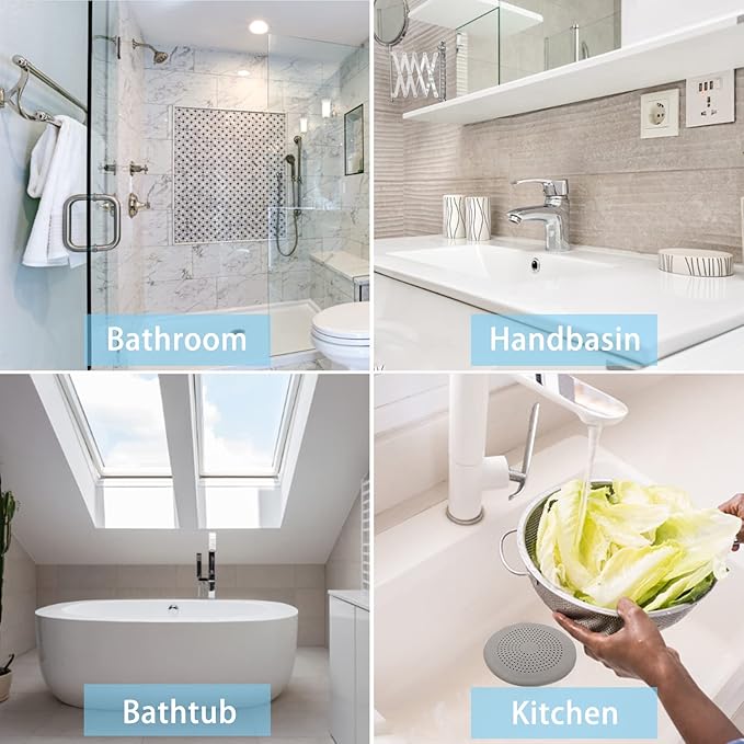 2 Pack Drain Hair Catcher Durable Silicone Hair Stopper Shower Drain Covers Easy to Install and Clean Suit for Bathroom Bathtub and Kitchen