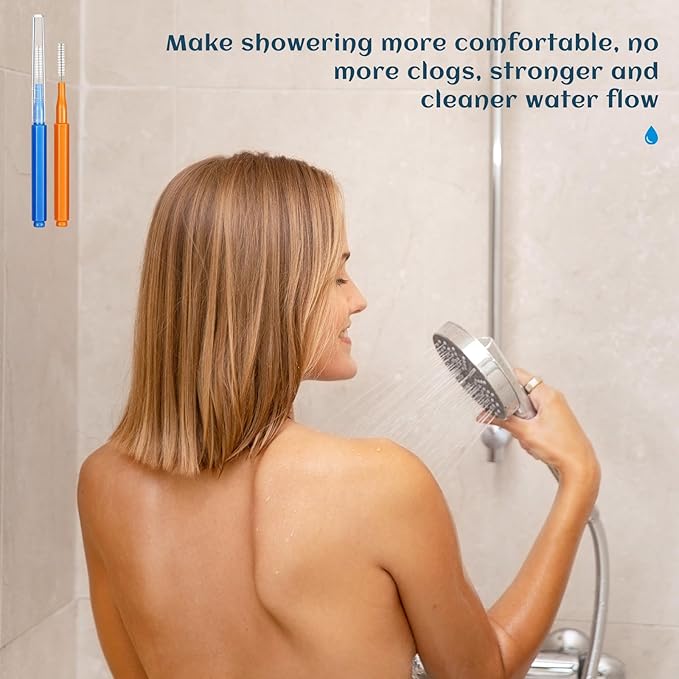 80Pcs Shower Head Cleaner Tool,Heavy Duty Multifunctional Shower Head Cleaning Brush Anti-Clogging Nozzle Professional Grade Bristles for Deep Cleaning Small Holes, Gaps for Household Bathroom