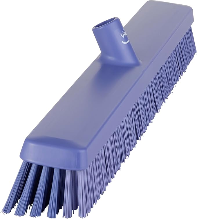 Vikan 31958 24" Heavy-Duty Push Broom, Soft/Stiff, Purple