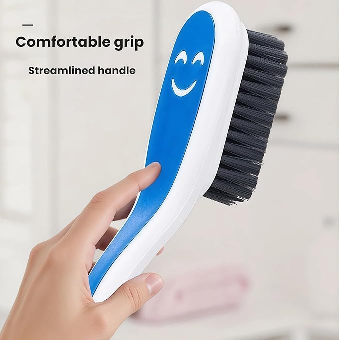 2 PCS Soft Bristle Shoe Brush Set – Long Handle & Short Handle Scrubbing Brushes – Gentle Bristle Cleaner Kit for Sneakers, Canvas Shoes, Laundry, and Household Cleaning