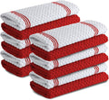 Infinitee Xclusives Premium Kitchen Towels - [Pack of 12] 100% Cotton Kitchen Hand Towels (15 x 25 Inches) - Dish Towels for Kitchen |Passionate Red|