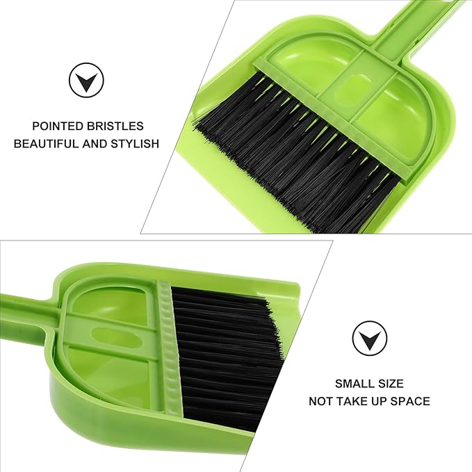 6 Sets Broom Dustpan Set Small Mini Handheld Dust pan with Cleaning Brush Combo Portable Compact Mini Whisk for Cleaning Desk Housekeeping Office Kitchen Pet Nest