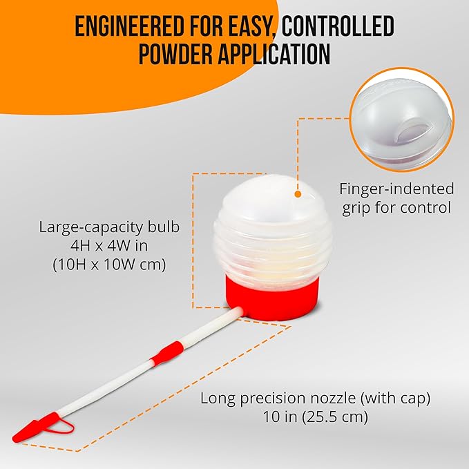 ASPECTEK Powder Duster Applicator for Garden and Home Use – Manual Bulb Dispenser for Fine Dust and Natural Powders