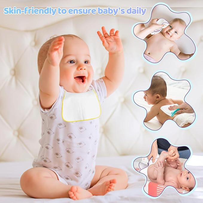 54 Packs Flannel Reusable Baby Wipes Cloth Wipes with Black Upgraded Wipes Dispenser, Soft & Natural Skin Friendly Cloth Wipes, Body Face Hand Washcloth Essential for Cloth Diapers