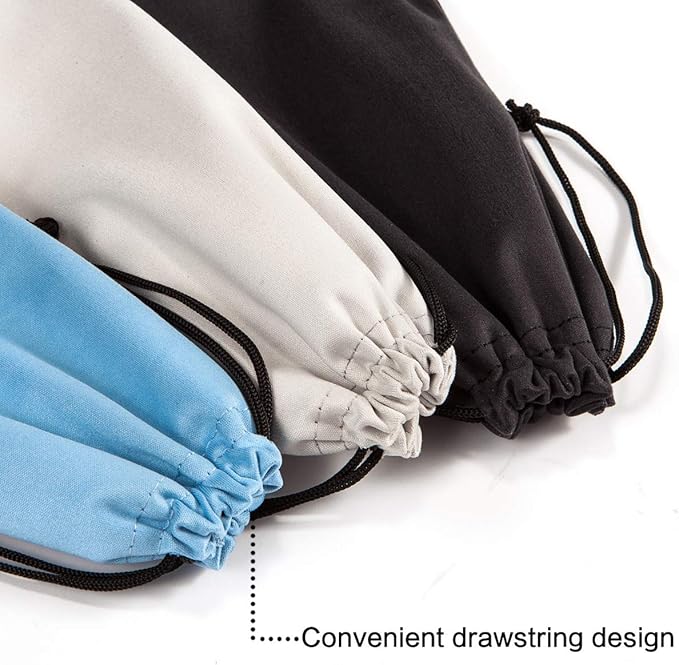 TRIUMPH VISION Soft Eyeglass Pouch 3 Pack - Pouch for glasses Microfiber Screen Cleaning Bag