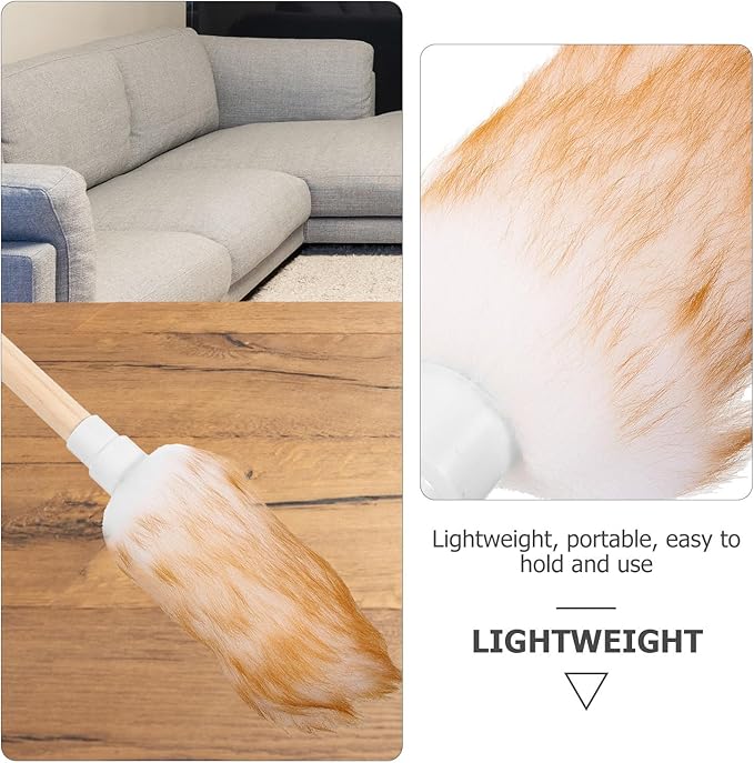 GALPADA Wool Duster Small White Fine Tip Handheld Dust Cleaner for Home and Car Interior Cleaning with Washable Lambswool Fiber