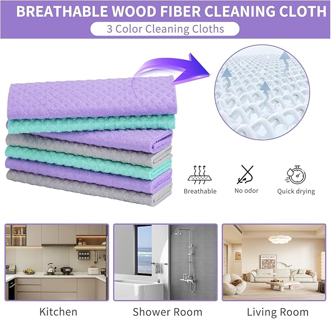 Swedish Dishcloths for Kitchen 5 Pack – Super Absorbent, Eco-Friendly Reusable Cleaning Cloths, Non-Scratch Dish Towels for Kitchen, Home & Car Cleaning