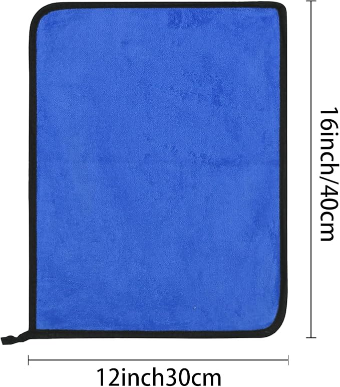 uxcell Car Cleaning Cloths, 8 Pack Soft Premium Microfiber Towels with Hang Loop for Household Cleaning, Reusable Car Cleaning Wipes Lint Free Streak Free Cloths 12" x 16" Blue