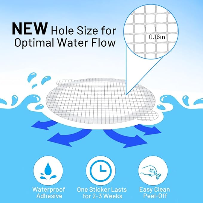 25 PCS Disposable Shower Drain Hair Catcher 3.54 Inches Round Drain Hair Catcher Stickers for Bath & Kitchen - Hair Catcher Shower Drain Cover for Human & Pet Hair - Mesh for Bathtub & Laundry
